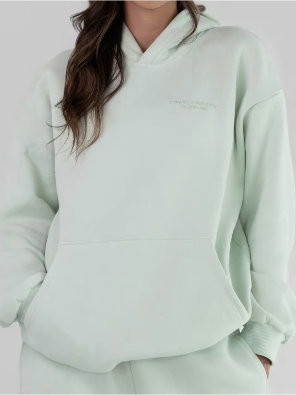 COMFRT NWOT Women's Mint Green Hooded Pullover Sweatshirt